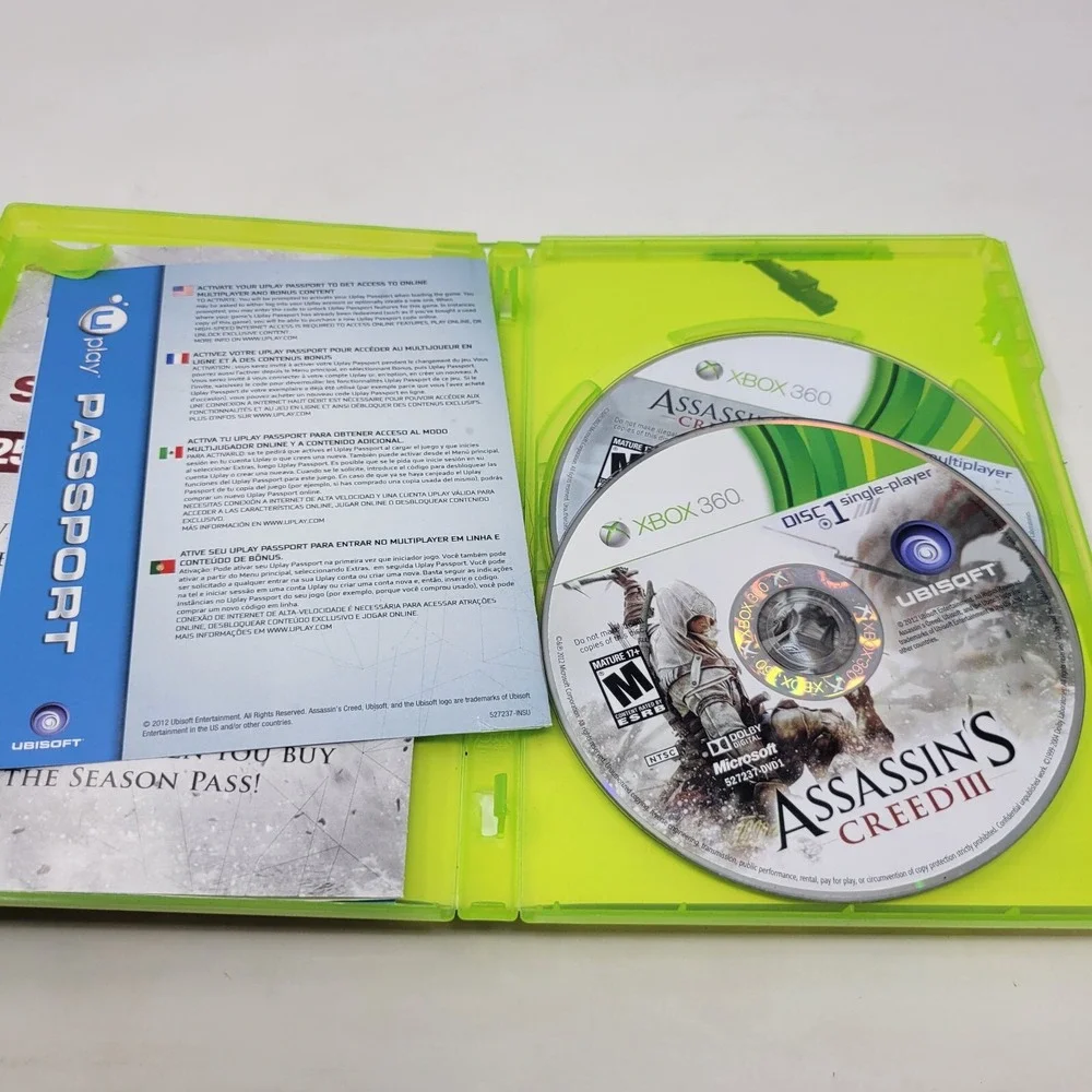 Xbox 360 Game Lot Bundle - Assassin's Creed 1, 2, 3, 4 - Black Flag Disc Missing